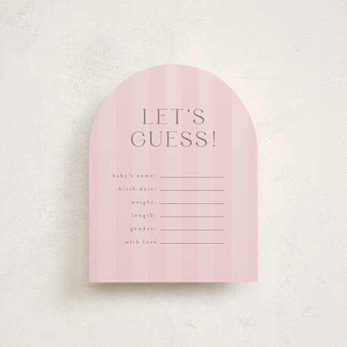 This is a rose baby shower insert cards with standard by Angela Thompson called baby stripes printing on signature in standard