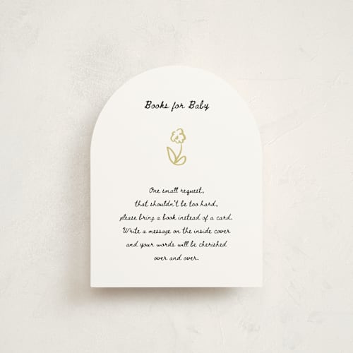 This is a cloud baby shower insert cards with standard by Ani Somi called golden flowers printing on signature in standard