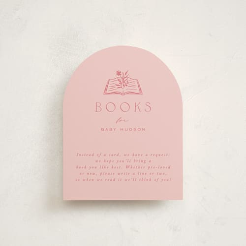 This is a rose baby shower insert cards with standard by Leah Bisch called wildflower printing on signature in standard