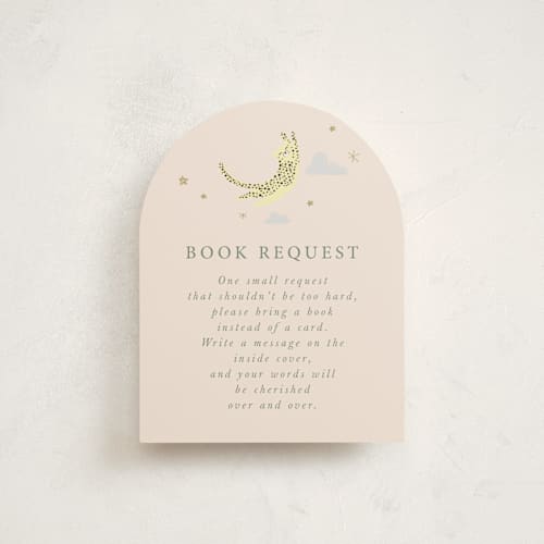 This is a sand baby shower insert cards with standard by Hannah Williams called little wild one printing on signature in standard