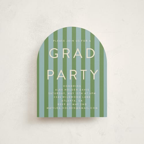 This is a seaside graduation insert cards with standard by Morgan Kendall called preppy stripes printing on signature in standard