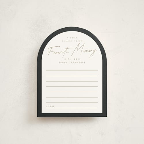 This is a chalkboard graduation insert cards with standard by Leah Bisch called our class printing on signature in standard