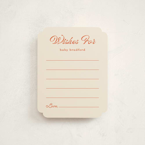 This is a peony baby shower insert cards with standard by Lisa McLean called tulip printing on signature in standard