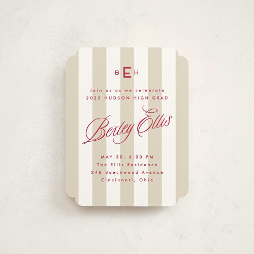 This is a parchment graduation insert cards with standard by Susan Zinader called bexley printing on signature in standard