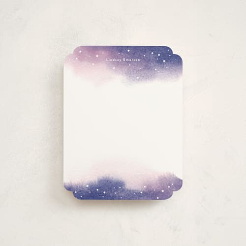 This is a midnight kids thank you cards notes with standard by Shannon Chen of Four Wet Feet Studio called starry night printing on signature in standard