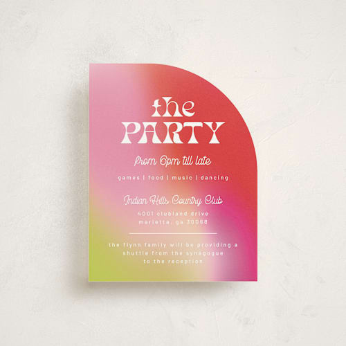 This is a fruit punch bar mitzvah bat mitzvah invitations with standard by Kelly Watkins called groovy printing on signature in standard