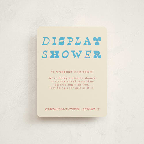 This is a blueberry baby shower insert cards with standard by Kartika Paramita called oh baby it's time printing on signature in standard