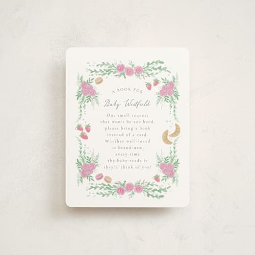 This is a melon baby shower insert cards with standard by frau brandt called french style printing on signature in standard