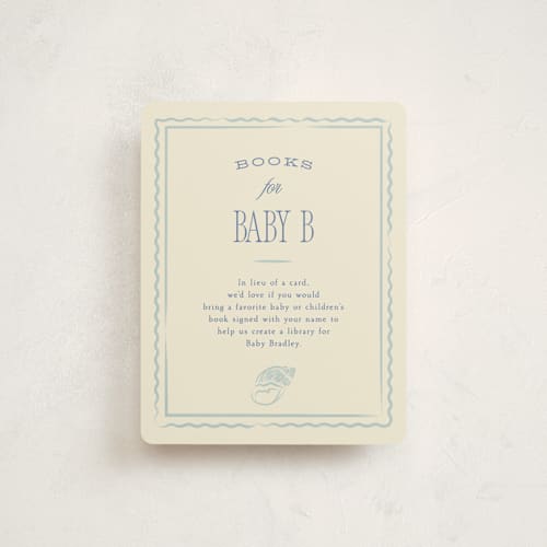 This is a ocean baby shower insert cards with standard by Robert and Stella called beach babe printing on signature in standard