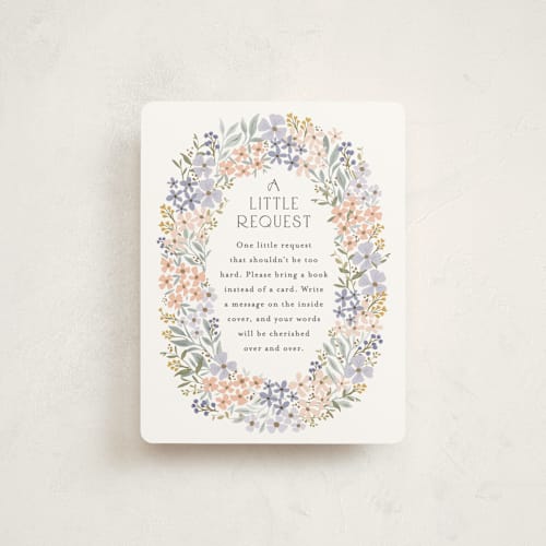 This is a meadow baby shower insert cards with standard by Karidy Walker called garden path printing on signature in standard