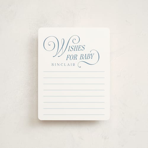 This is a bluebonnet baby shower insert cards with standard by Laura Hankins called oh boy! printing on signature in standard