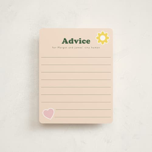 This is a sunshine baby shower insert cards with standard by Hudson meet Rose called scout badges printing on signature in standard