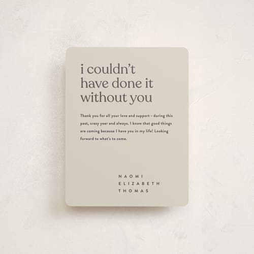 This is a sand graduation insert cards with standard by JoAnn Jinks called minimal modern printing on signature in standard