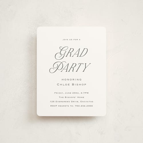 This is a cloud graduation insert cards with standard by Carolyn MacLaren called chic name printing on signature in standard