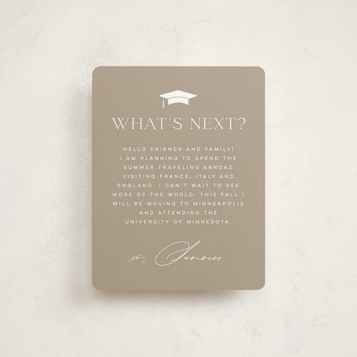 This is a paper graduation insert cards with standard by Michelle Taylor called placement printing on signature in standard