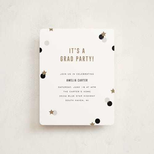 This is a twinkle graduation insert cards with standard by Pixel and Hank called grad confetti printing on signature in standard