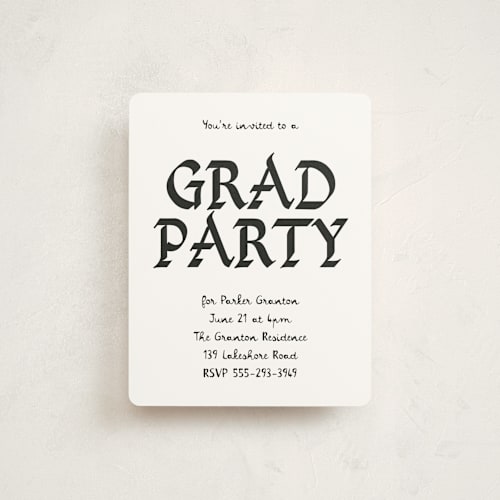 This is a cotton graduation insert cards with standard by Chryssi Tsoupanarias called calligraphic ink printing on signature in standard