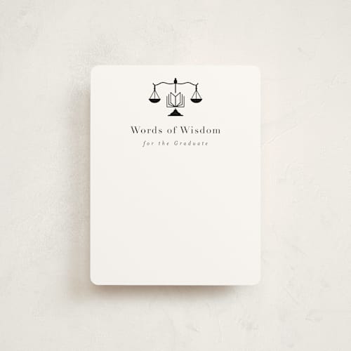 This is a ink graduation insert cards with standard by Hudson meet Rose called scales of justice printing on signature in standard