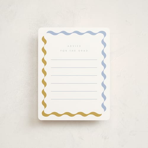 This is a aqua graduation insert cards with standard by Baumbirdy called wavy frame printing on signature in standard