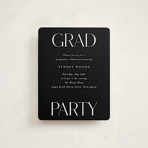 This is a licorice graduation insert cards with standard by Jessica Williams called scholarly surround printing on signature in standard