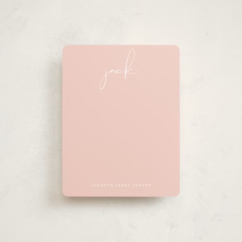 This is a blush kids thank you cards notes with standard by Lehan Veenker called just me printing on signature in standard