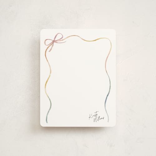 This is a candy kids thank you cards notes with standard by Olivia Williams called painted bow printing on signature in standard