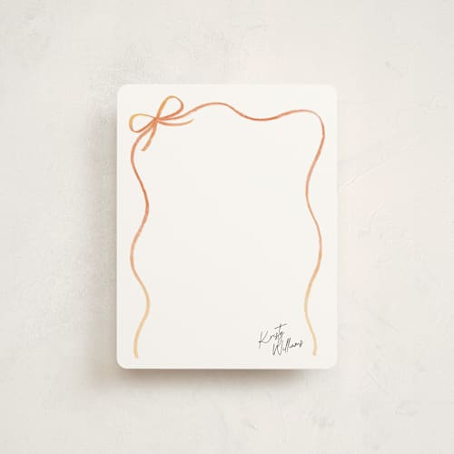 This is a citrus kids thank you cards notes with standard by Olivia Williams called painted bow printing on signature in standard