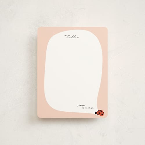 This is a petal kids thank you cards notes with standard by Ilze Lucero called hello from a ladybug printing on signature in standard