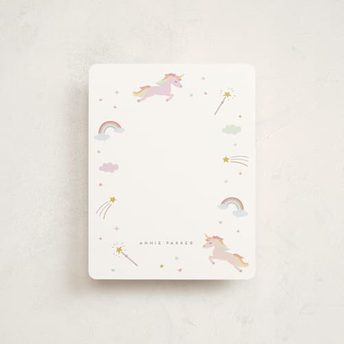 This is a cloud kids thank you cards notes with standard by Anupama called magical day printing on signature in standard