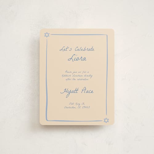 This is a sky bar mitzvah bat mitzvah invitations with standard by Stephanie Heinrich Godbout called framed star of david printing on signature in standard