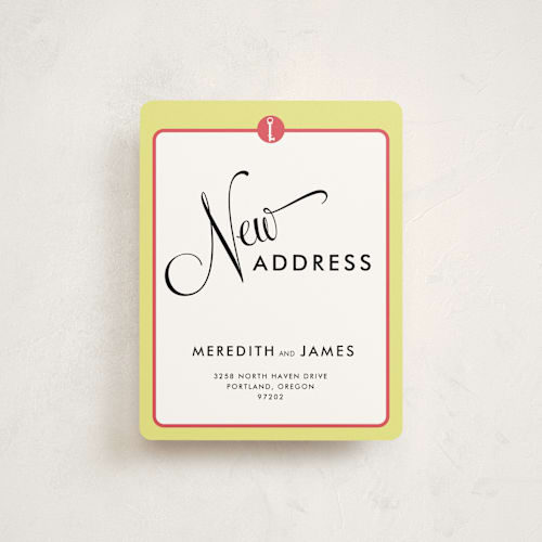 This is a lemon moving announcements with standard by Float Paperie called float + modkey printing on signature in standard