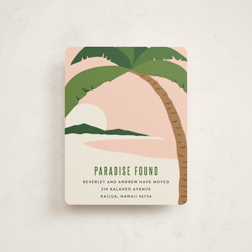 This is a grapefruit moving announcements by Kampai Designs called paradise found printing on signature in standard