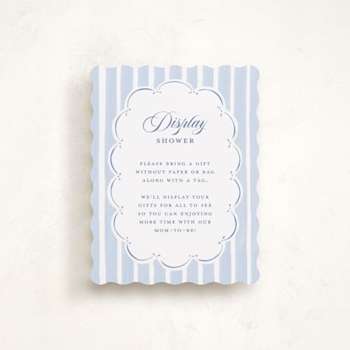 This is a gardenia baby shower insert cards with standard by Pati Cascino called french teddy bear printing on signature in standard