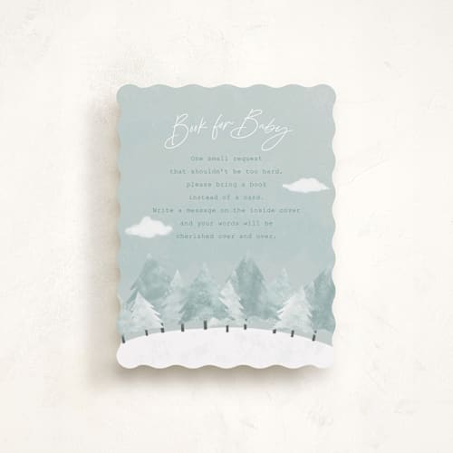 This is a frost baby shower insert cards with standard by Adelyn T. called calm winter printing on signature in standard