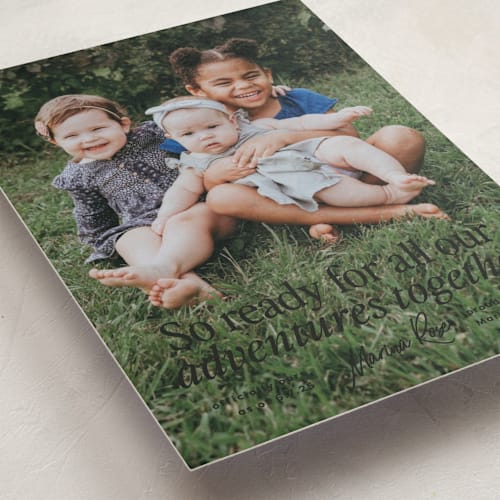 This is a ink birth announcements with standard by Erin L. Wilson called together printing on smooth signature in standard