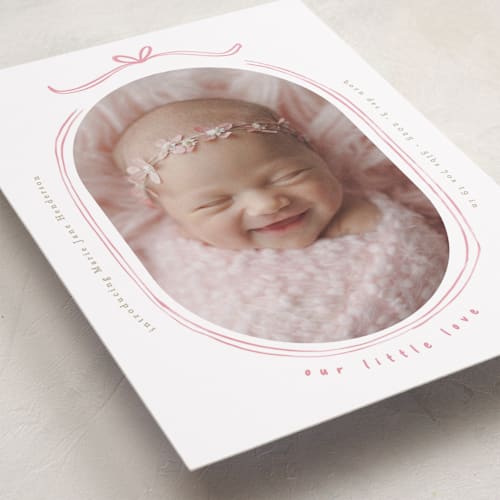 This is a gumdrop birth announcements with standard by Creo Study called bundle of joy printing on smooth signature in standard