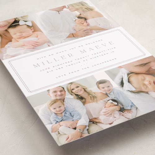 This is a iris birth announcements with standard by Kristie Kern called camden printing on smooth signature in standard