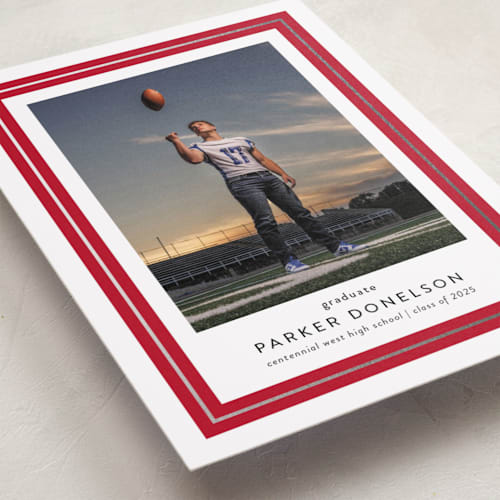 This is a apple graduation announcements with foil pressed by Jessica Williams called class tradition printing on recycled smooth signature in standard