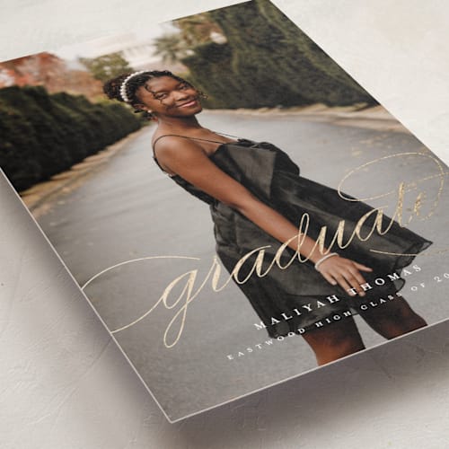 This is a classic graduation announcements with foil pressed by letterfix called sol printing on recycled smooth signature in standard