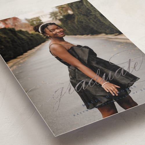 This is a formal graduation announcements with foil pressed by letterfix called sol printing on recycled smooth signature in standard