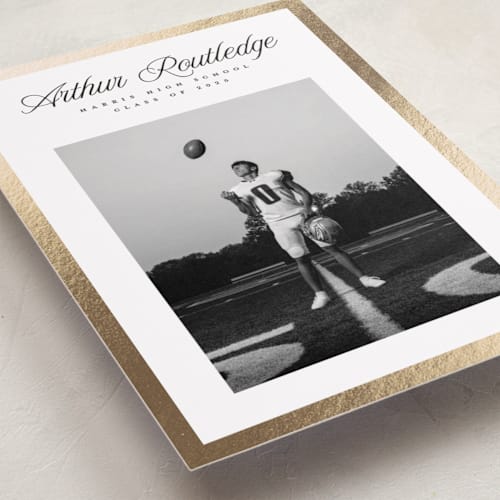 This is a nero graduation announcements with foil pressed by Pati Cascino called silo printing on recycled smooth signature in standard