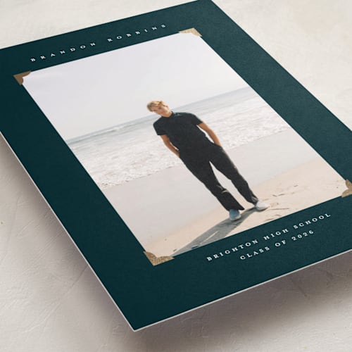 This is a midnight graduation announcements with foil pressed by Adelyn T. called midnight printing on recycled smooth signature in standard