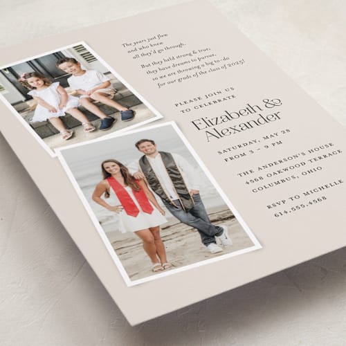 This is a ivory graduation invitations with standard by Heather Schertzer called big to-do printing on recycled smooth signature in standard