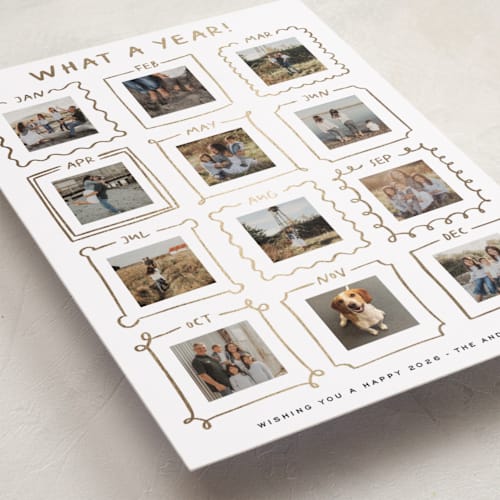 This is a winter foil pressed holiday cards with foil pressed by Claudia Orengo called year gallery printing on recycled smooth signature in standard