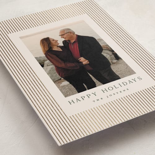 This is a balsam foil pressed holiday cards with foil pressed by Kristie Kern called the prep printing on recycled smooth signature in standard
