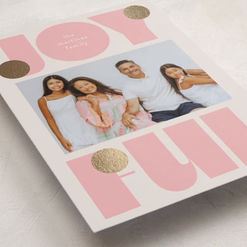 This is a gumdrop foil pressed holiday cards with foil pressed by Lori Wemple called pop joy printing on recycled smooth signature in standard