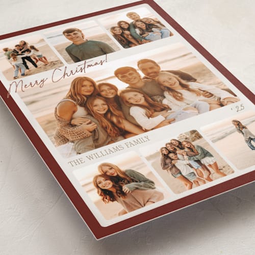 This is a fig foil pressed holiday cards with foil pressed by Robert and Stella called film collage printing on recycled smooth signature in standard