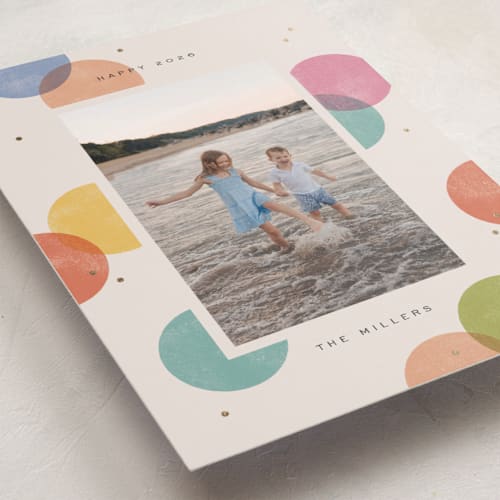 This is a candy jar foil pressed holiday cards with foil pressed by Michelle Taylor called big confetti printing on recycled smooth signature in standard