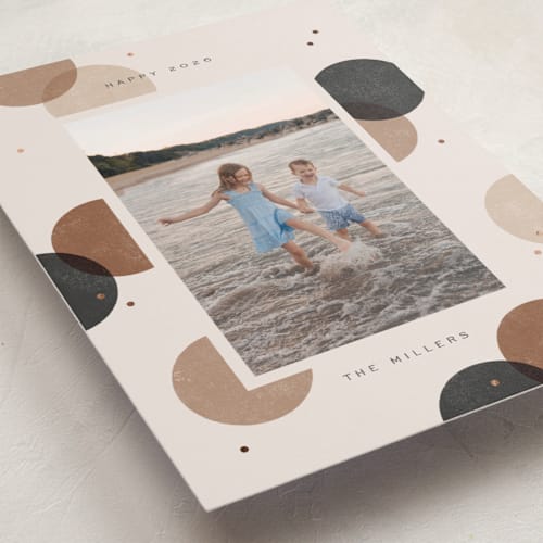 This is a midnight foil pressed holiday cards with foil pressed by Michelle Taylor called big confetti printing on recycled smooth signature in standard