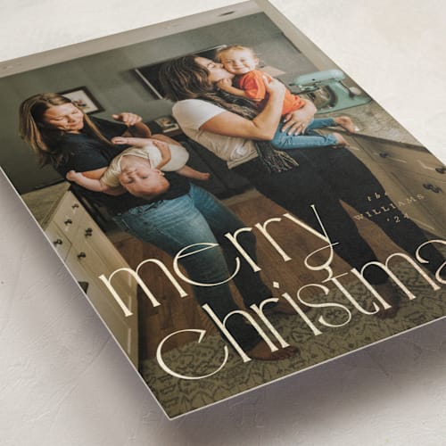 This is a golden foil pressed holiday cards with foil pressed by Amy Kross called sibley printing on recycled smooth signature in standard